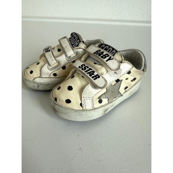 GOLDEN GOOSE Baby Superstar Polka Dot Leather Sneakers Size 17 Designer Luxury - Picture 3 of 8